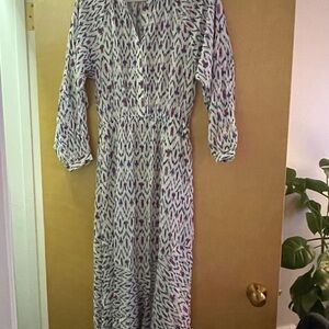 Isabel Marant Black and White Long Sleeve Dress